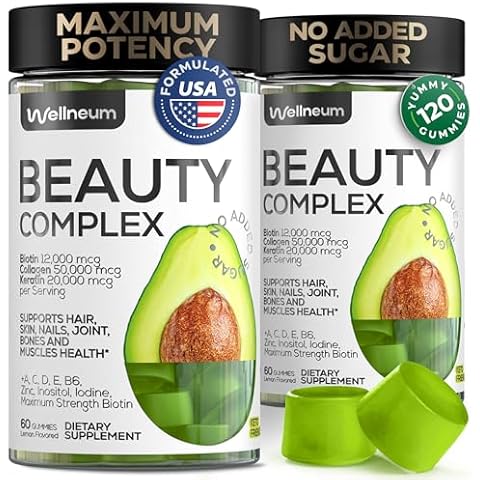 Biotin Chewables for Hair Growth, Skin and Nails 12000 Mcg - Biotin and Collagen Gummy Hair Vitamin with Keratin Max Strength - Sugar Free and Non-GMO Keratin Gummies - Biotin Chewables for Adults Cover