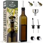Zulay Olive Oil Dispenser Bottle For Kitchen - Glass Olive Oil Bottle With 2 Spouts, 2 Removable Corks, 2 Caps, & 1 Funnel - Oil Bottle For Kitchen & Storing Liquids