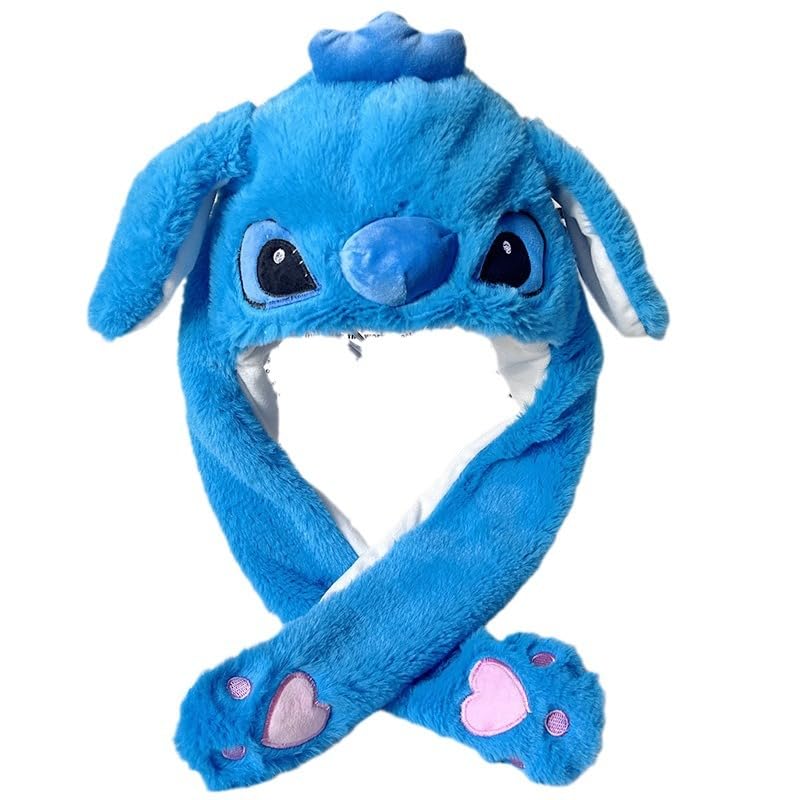 S-tittch Kids Plush Hat - Cartoon Rabbit Hat with Moving Ears, Soft Warm Winter Cap for Festival, Cosplay, Birthday Gifts for Girls & Boys