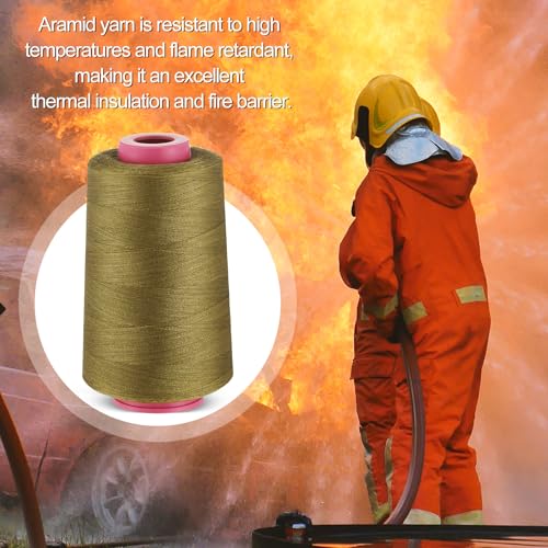 Image of 1 Roll Pack of 1313 Aramid 403 Flame-Retardant Yarn, Temperature Resistant to 200℃ Under No Load, Temperature Resistant to 162℃ Under Load, 2000 Meters (Khaki)