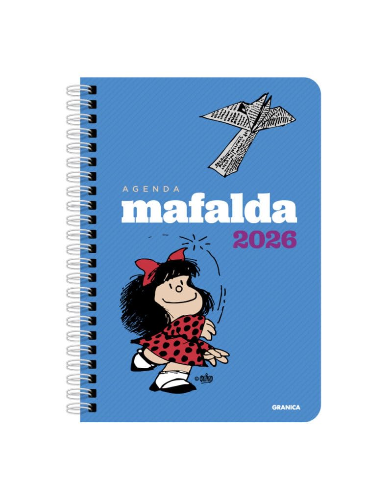 Mafalda 2026, Agenda Anillada Columnas Azul | Amazon.com.br