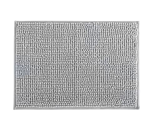 Tapete Banheiro 45 x 70 Microfibra Antiderrapante Bolinha Dedinho Pipoca (Cinza)