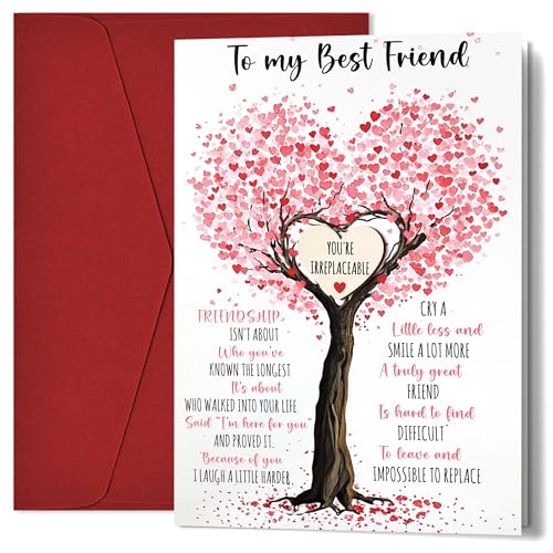 TEEZWONDER Rosa Insostituibile Amico - Carta Regalo Con Gettone