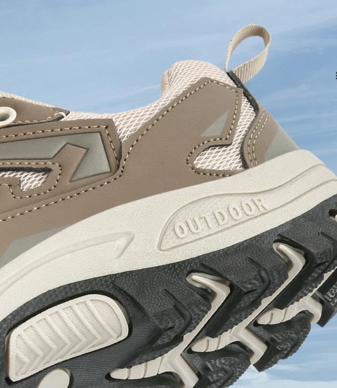 Men's Outdoor Hiking Shoes Breathable Walking Sneakers Lightweight Non-Slip Durable Trekking Trail Shoes (Khaki,10)4