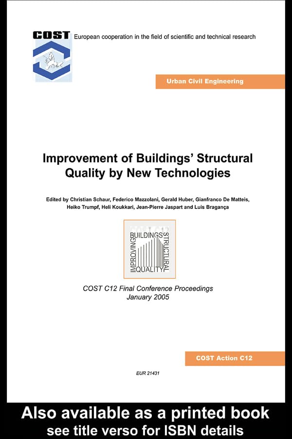 COST Action C12 Technologies batiment reference scientifique pour ingenieurs