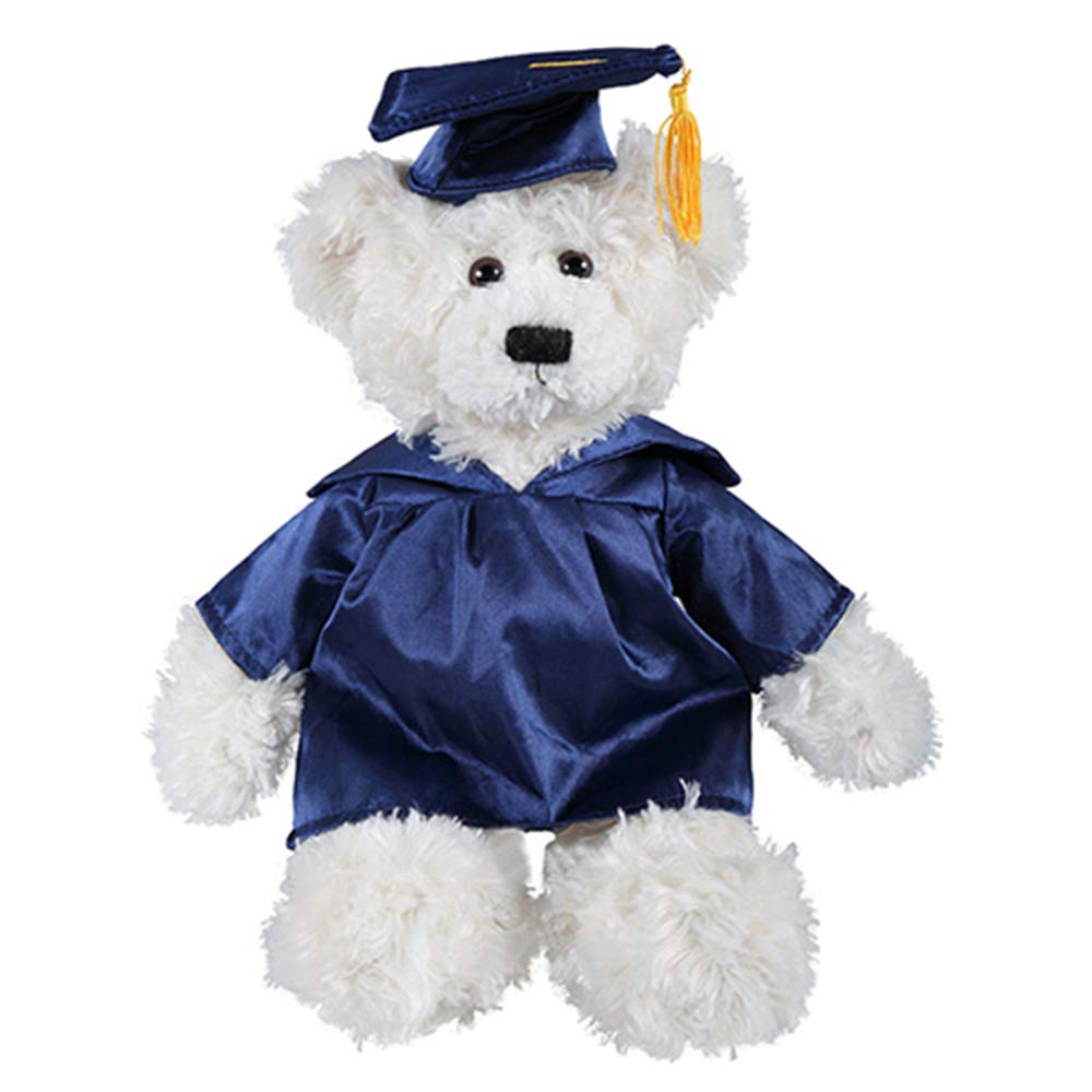 Plushland Cream Brandon Custom Plush Stuffed Animal Teddy Bear Toys for Graduation Day, Personalized Text, Name or School Logo on Gown, Best for Any