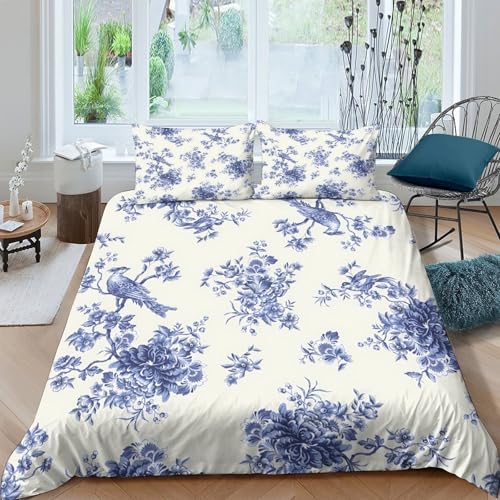 Housse de couette papillon bleu hypoallergénique et super douce