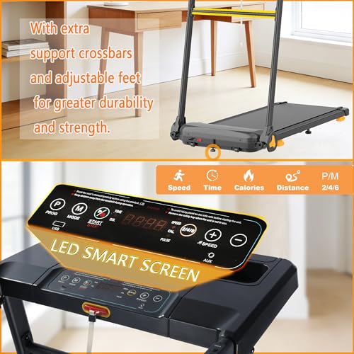 Image of BARWING Foldable Incline Walking Pad 3.0 /3.5 HP Treadmills for Home, 7.5 /8.5 MPH Under Desk Treadmill with Handles, Foldable Treadmill with Quiet Brushless, 330 LBS Weight Capacity
