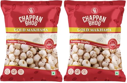 Image of Chappan Bhog Gold Makhana 100g | 5+ Suta Extra Large Foxnuts (Phool Makhana) | Raw Makhana (Lotus Seeds) | Healthy Snack | High Protein, Keto and Gluten Free | Fasting and Evening Diet Snack | Low in Fat