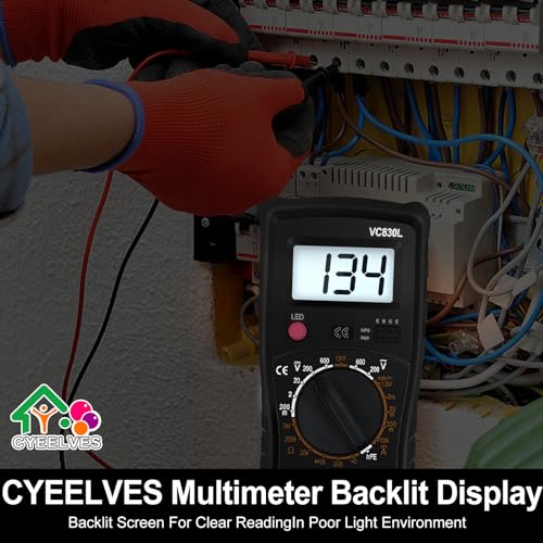 Image of Digital Multimeter Pocket, Multifunction Battery Tester with Backlight Test Wire, Voltage Tester with LCD Display, Multimeter with AC DC Voltmeter Ohm Volt Amp Tester Measure Current Resistance Diode
