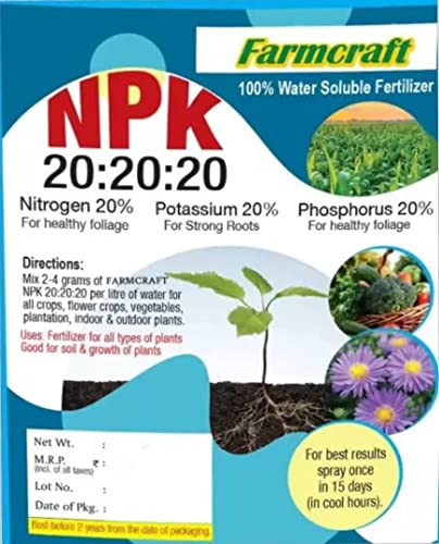 FarmCraft NPK 20 20 20 Water Soluble Fertilizer Fertilizer, Manure (0.25 kg, Powder) (B09NPYZ3DM) Amazon Price History, Amazon Price Tracker