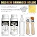Yeardera Gold Leaf Kit, 100ml Gilding Adhesive and Varnish with 100 Gold Leaf Sheets for Arts, Crafts, Painting, Furniture, and Decoration
