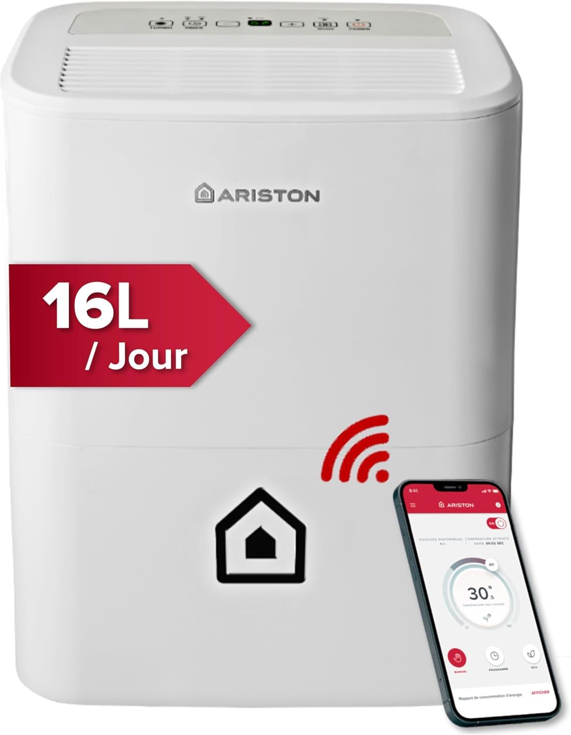 Ariston DEOS 16 S NET Osuszacz Powietrza (idealny do suszenia prania, cichy, możliwość sterowania przez aplikację – gdziekolwiek jesteś). Przeznaczony do instalacji w Polsce
