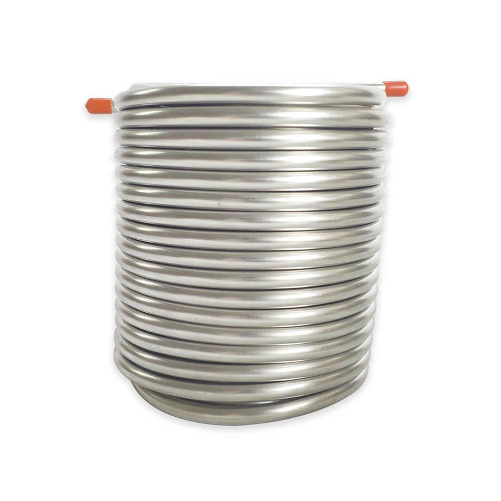Enfriador de mosto - Enfriador de mosto de agua y cerveza, serpentín de enfriamiento de doble capa de 14 m de largo, acero inoxidable 304 de grado alimenticio, serpentín de enfriamiento de cerveza for
