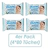babylove Washandjes vochtig, verpakking van 4 (4 x 80 stuks)