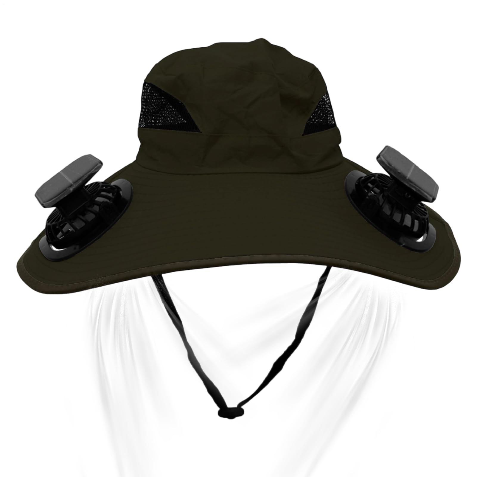 Cappello Ventilatore Alimentato ad Energia Solare Cappelli con Ampia Tesa | Copricapo Rinfrescante per Sport Viaggio Spiaggia Pesca Escursioni Campeggio