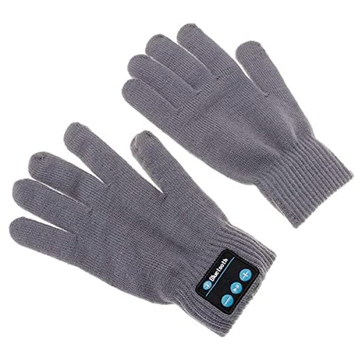 WYNWJ Handskar Handskar Adult Mittens Trådlös Music Touch Winter Screen Modern Casual Knit Varm Handske Med Inbyggd Högtalare Mikrofon Julklapp Till Dina Vänner Och Familjer/Gray