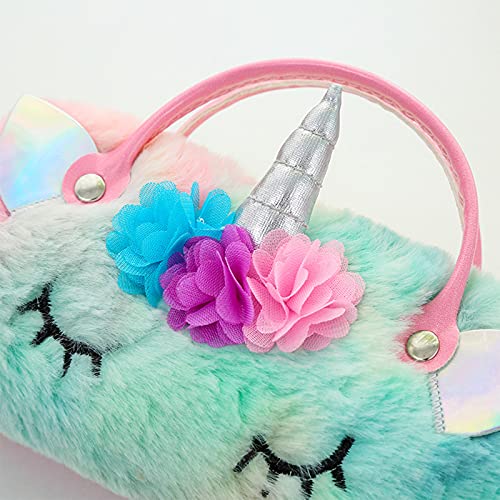 Hifot Plüsch Einhorn Brillenetui Hardcase, Sonnenbrille Brillenbox Tragbare Brillenetui für Kinder