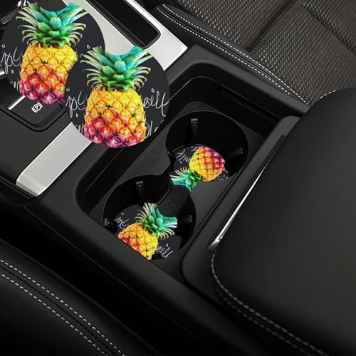 Portavasos para carro 2 unidades diseño piña colorida miniatura 1