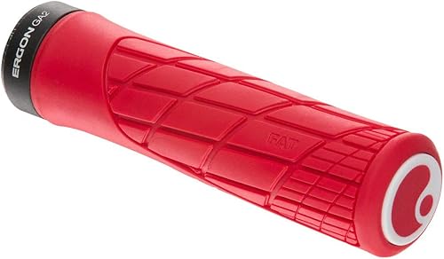 Ergon GA2 Fat MTB All-Mountain Bike Grips – Ergonomic, Adjustable, Soft German Rubber 4 Trail, XC, Freeride & Bikepacking, Risky Red