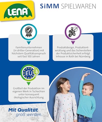 Lena Worxx Schaufelbagger Liebherr A918 Compact Litronic 48 cm, Bagger Spielzeug mit 360° drehbarem Arm, realisitisches Baustellen Spielfahrzeug mit Schiebeschild, für Kinder ab 3 Jahren