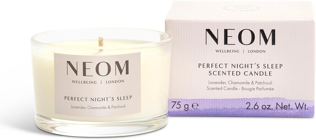 ‘NEOM- Perfect Night’s Sleep Scented Candle, Travel Size | Lavender & Jasmine | Essential Oil Aromatherapy Candle | Scent to Sleep