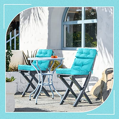 2 Pack High Back Patio Chair Cushion Indoor Outdoor Seat Back Chair Cushions Tufted Patio Chair Cushions Waterproof Rocking Chair Pads All Weather Replacement Cushions For Outdoor Furniture (Blue) #TOP5