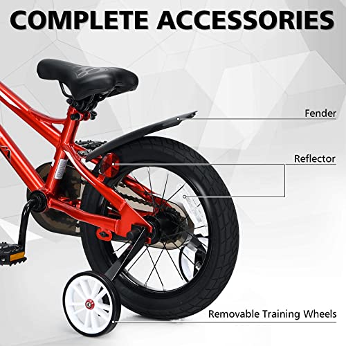 Infans Kids Bike 14 16 18 Inch With 95% Assembled, Adjustable Seat, Balance Or Training Wheels, Coaster Brake, Toddler Children Bicycle For 4 To 8 Years Old Boys Girls (14-Inch, Red) #TOP3