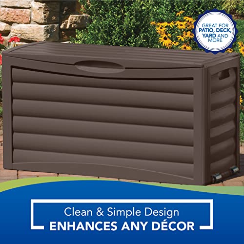 Suncast 63 Gallon Resin Outdoor Patio Storage Box, Brown #TOP2