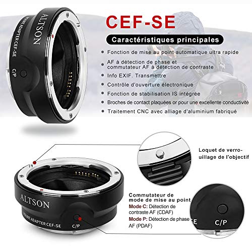 Ef/Ef-S Lens To Sony E Mount T Smart Adapter, Auto Focus Lens Adapter Ring For Canon Ef/Ef-S Lens To Sony E Mount Camera (Cef-Se) #TOP3