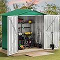 DWVO 6' x 4' Outdoor Storage Shed, Large Metal Tool Sheds, Heavy Duty Storage House with Lockable Doors & Air Vent for Backyard Patio Lawn to Store Bikes, Tools, Lawnmowers,Green