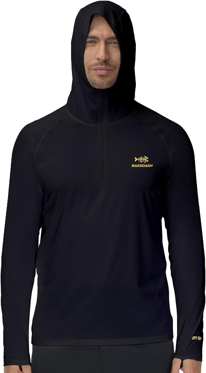 BASSDASH Men’s UPF 50+ 1/4 Zip Fishing Hoodie Shirt Quick Dry Performance Long Sleeve Sun Protection FS24M - Image 2
