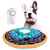 20 Inch Snuffle Mat for Dogs with Training Clicker Interactive Sniff mat and Puzzle Toy Slow Feeder for Stress Relief and Boredom โ Washable Foraging Rug and Treat Dispensing Mat for All Breeds