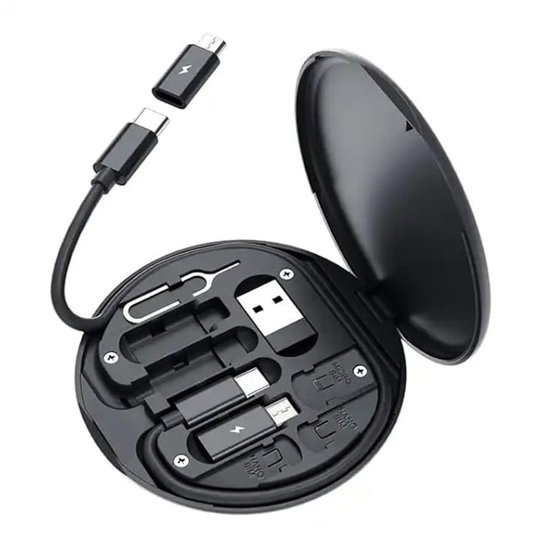 See full amazon price history chart for Prancing Unicorn Pocket Travel Data Transfer Tool, 5-in-1 Multi-Type Phone Micro USB Type C Adapter Cable Conversion Head Set Portable Cell Phone Holder with Storage Box Compatible (Black) Prancing Unicorn Pocket Travel Data Transfer Tool, 5-in-1 Multi-Type Phone Micro USB Type C Adapter Cable Conversion Head Set Portable Cell Phone Holder with Storage Box Compatible (Black) (B0CMLMWZYX) Amazon Price History, Amazon Price Tracker