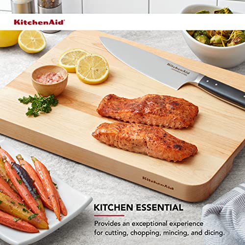 Kitchenaid Gourmet Cutting Board With Non-Slip Feet And Recessed Handles, Thick Chopping Board With Edge-Grain Design, Charcuterie Board, 12X16-Inch, Birchwood #TOP1