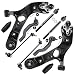 Detroit Axle - Front Lower Control Arms w/Ball Joints & Sway Bars, Inner Outer Tie Rod Ends w/Rack Boots Kit for 2006 2007 2008 2009 2010 2011 2012 2013 2014 2015 Toyota Rav4