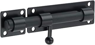 Alise MS8000-B 6 Inch Heavy Duty Slide Bolt Latch - SUS304 Stainless Steel Barrel Bolt Lock with Padlock Hole, Matte Black Gate Latch for Fence, Barn Door, Shed
