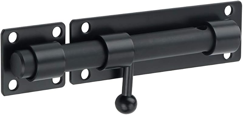 Pestillo de perno de barril de 6 pulgadas, cerradura deslizante negra resistente para puerta de granero | Pestillo deslizante estilo candado de acero inoxidable SUS304, pestillo de puerta de seguridad para valla de madera, puerta interior o exterior