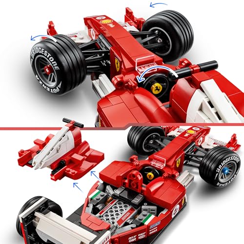 Image of LEGO Icons Ferrari F2004 & Michael Schumacher - Model Car Kit - F1 Race Car for Adults - 11375
