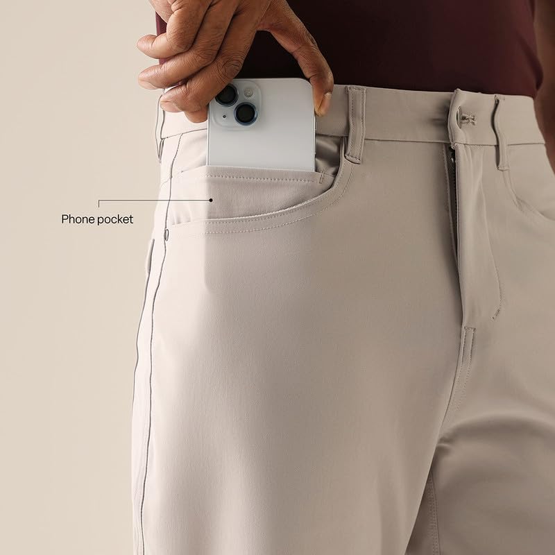 Image of BlissClub The Legendary Pants for Men Casual Office Trousers AeroFlex Stretch Fabric 7 Functional Pockets for Men up to 5'8 inch to 5'10 inch