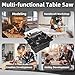 Mini Multi-functional Table Saw,100W Mini Table Saw,Portable Table Saw Cutter with Adjustable Speed & Angle,16MM Cutting Depth for Crafts, Sanding, Engraving Drilling (Regular-All tools)