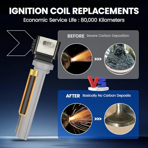 Image of 6 Ignition Coils Pack - Fix Misfires for Lincoln Continental /MKZ /MKX /Nautilus & Ford F-150 /Edge /Fusion (2.7L /3.0L V6) 2015-2020 - Repl. UF773 /FT4Z12029A