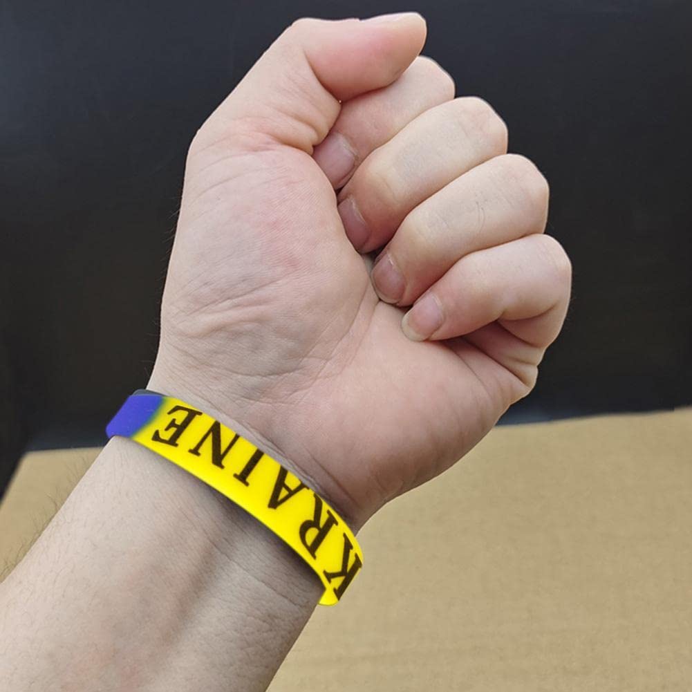 Ucraina Bandiera Bracciale Ucraina Ucraina Braccialetto di gomma Ucraina Supporto Ucraina I Stand con bandiera ucraina Braccialetti in silicone Braccialetto di gomma Regali ucraini Fan Souvenir Unisex