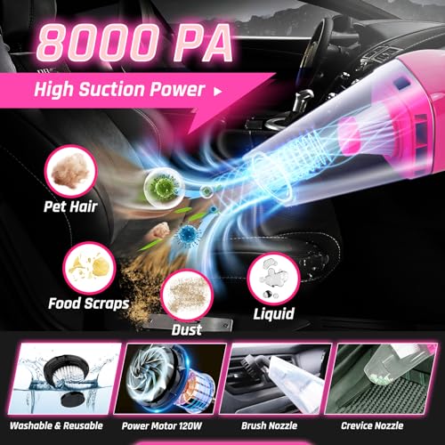 Fortuning'S Jds 47PCS PINK CAR WASH KIT WITH BUCKET 47Pcs Car Detailing Kit Interior Cleaner thumb #1