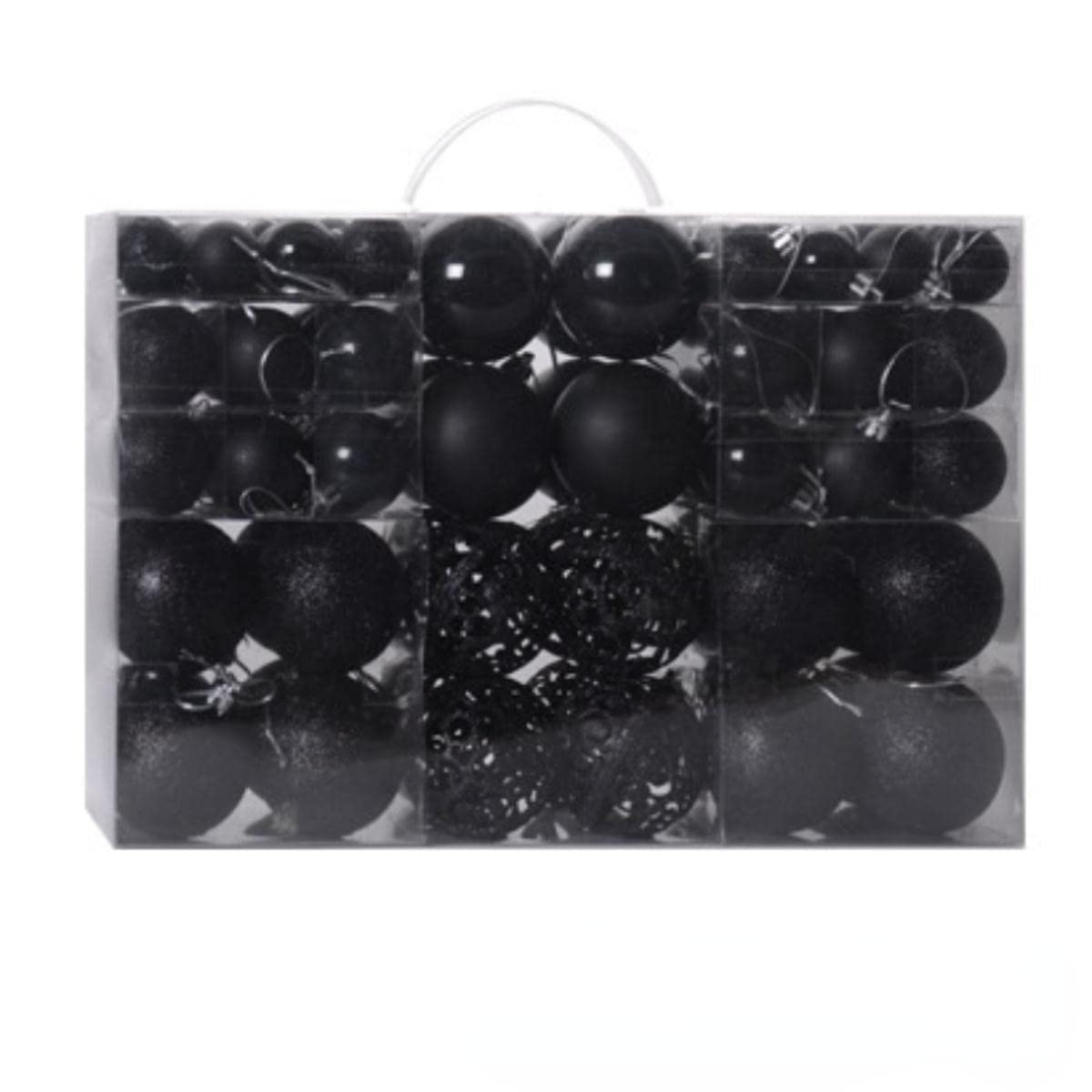 Boule De Noël Coffret Cadeau 100pcs 3-6CM Décorations De Sapin De Noël Boule Lumineuse Décoration Intérieure 9 Couleurs Mat Ball-100pcs Argent
