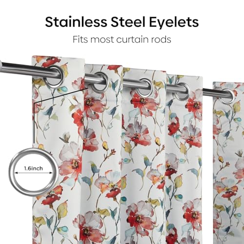 Image of haus & kinder Blackout Door Curtains 7 Feet Long Pack of 2 Door Curtains, 7 Feet Curtains for Door, 100% Room Darkening (Petal Garden, 114x213 CM)