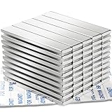 Strong Neodymium Bar Magnets (50 Pack) - 2X Stronger, 2X Thicker, Powerful Rare Earth Magnets - Industrial Strength NdFeB Magnet Set for Fridge, DIY, Crafts - 60 x 10 x 3 mm