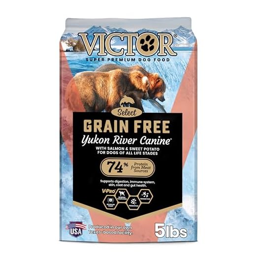VICTOR Super Premium Dog Food – Grain Free Yukon River Canine – Supports Immune & Digestive Health for Dogs of All Life Stages – High Protein Dry Dog Food for All Normally Active Dogs, 5 lb