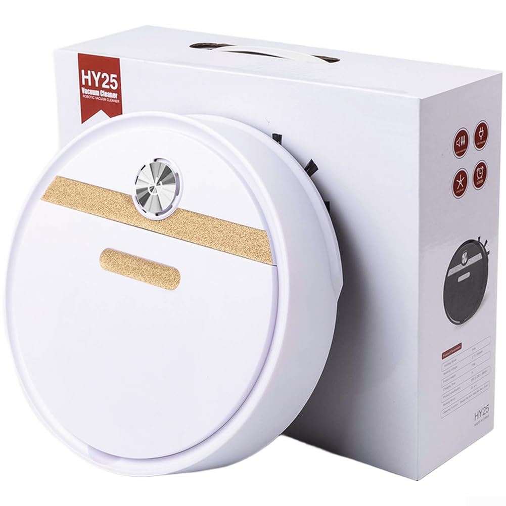 Robot aspirateur balai blanc 1200 Pa mince pour parquet