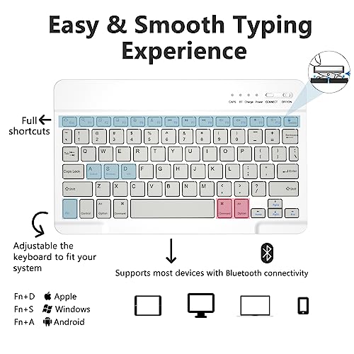 Image of MMK for iPad 11th 10th Generation Case with Keyboard (2022, 10.9 inch), Wireless Detachable Keyboard, Pencil Holder for iPad 11 inch (A16 2025), 10th Gen (10.9 Inch 2022) Grey